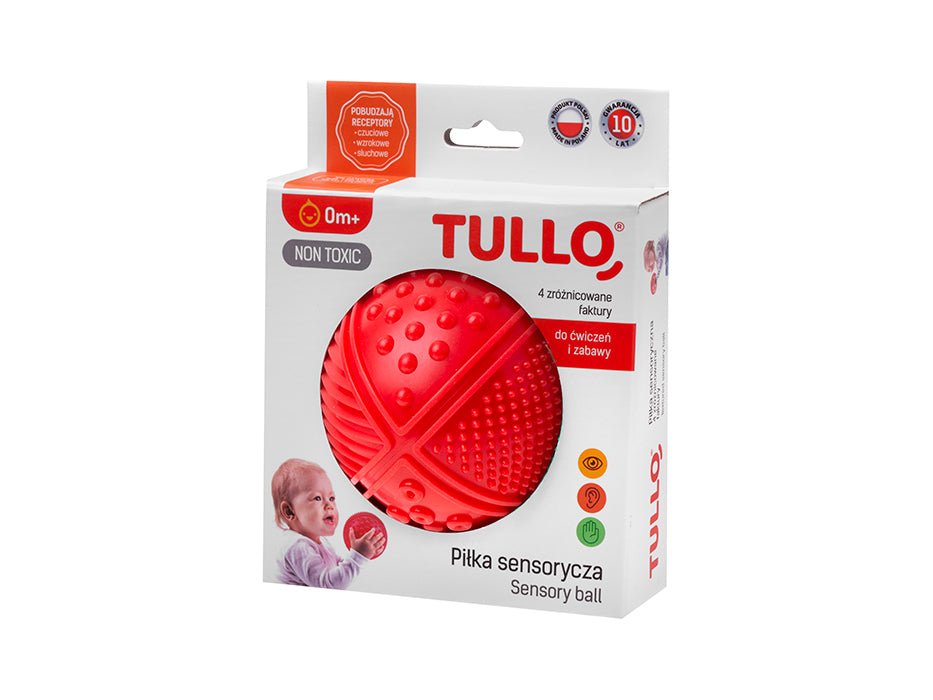 Tullo - Sensorische bal 4 texturen rood - Playlaan