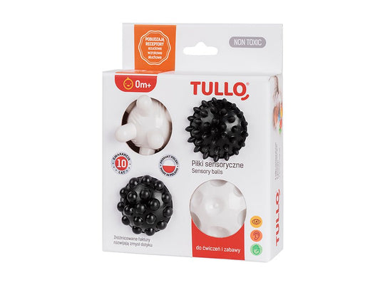 Tullo - Sensorische ballen 4 stuks - zwart - wit - Playlaan