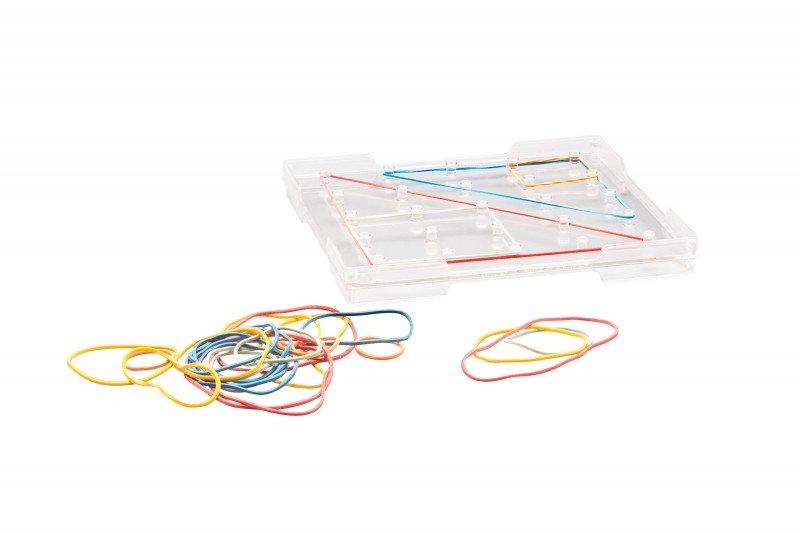 Wissner - Geoboard transparant 15x15 cm, incl rubberen ringen - Playlaan