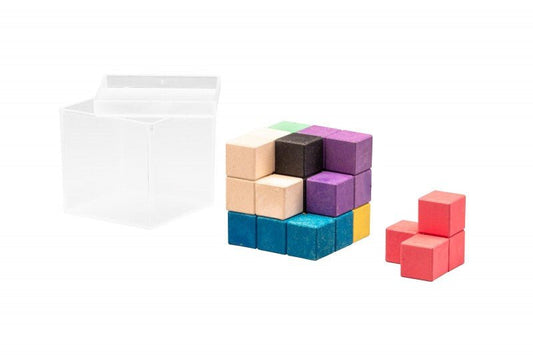 Wissner - Soma Cube in 7 kleuren in doosje met deksel - Playlaan