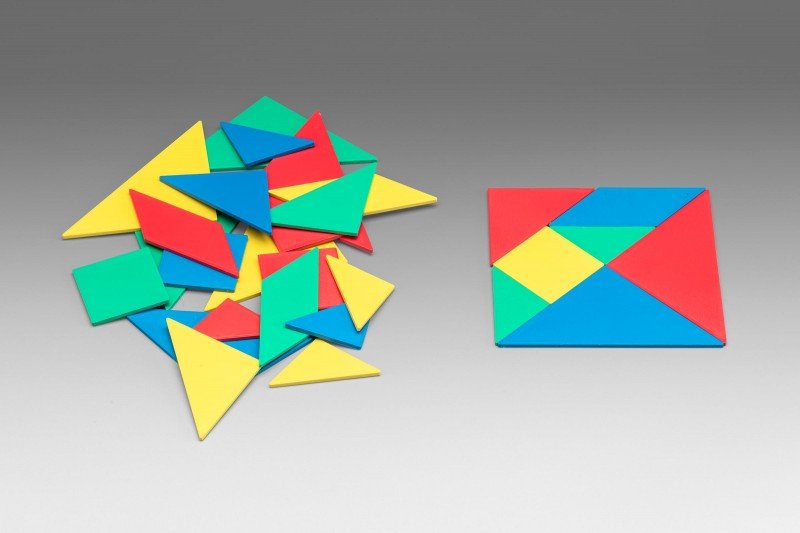 Wissner - Tangram set in 4 kleuren 28 stuks - Playlaan