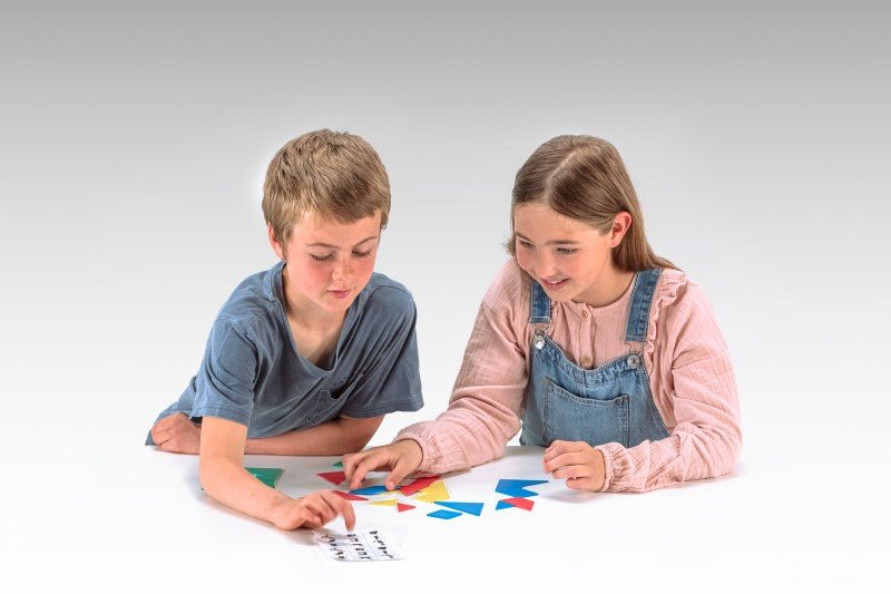 Wissner - Tangram set in 4 kleuren 28 stuks - Playlaan