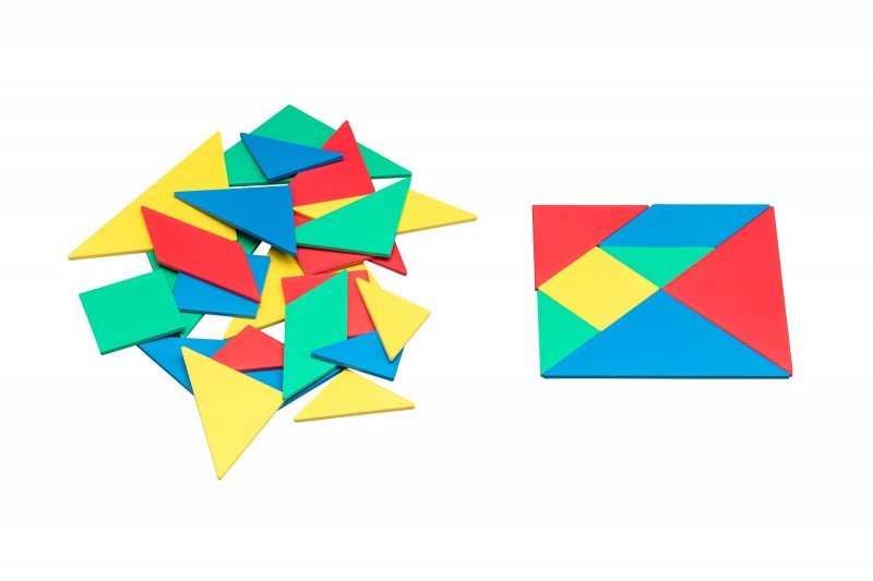 Wissner - Tangram set in 4 kleuren 28 stuks - Playlaan