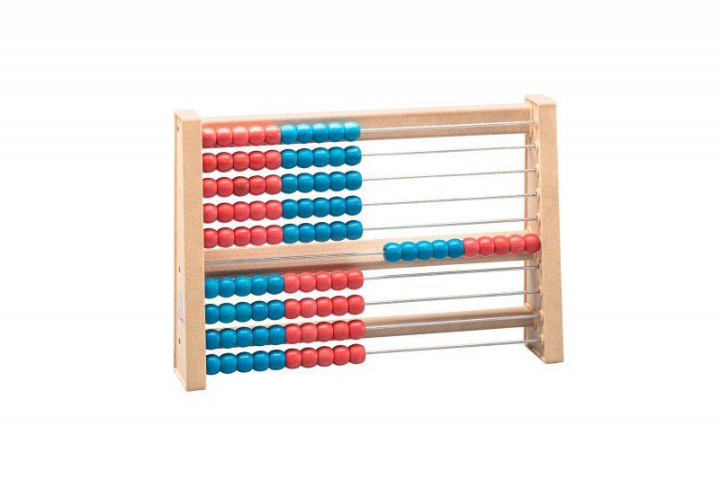 Wissner - Telraam met 100 kralen rood / blauw - Playlaan