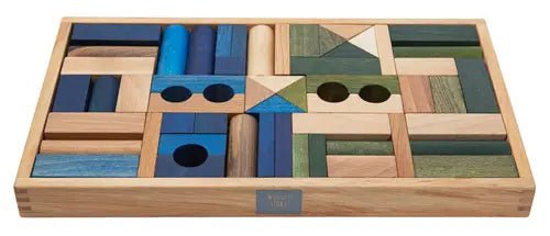 Wooden Story - Houten blokken in kist - 54 stuks - koud - Playlaan