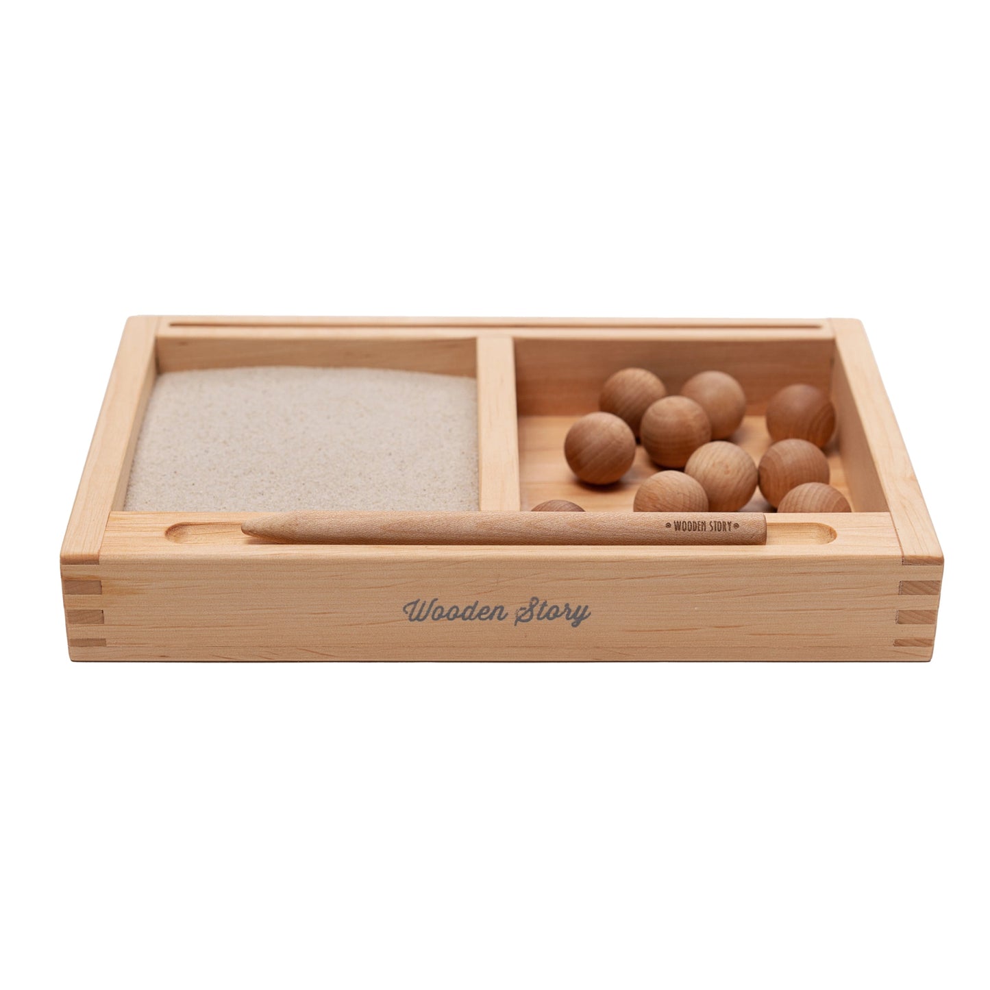 Wooden Story - Montessori 2 Parts Sand Tray with Flashcard Holder - Playlaan