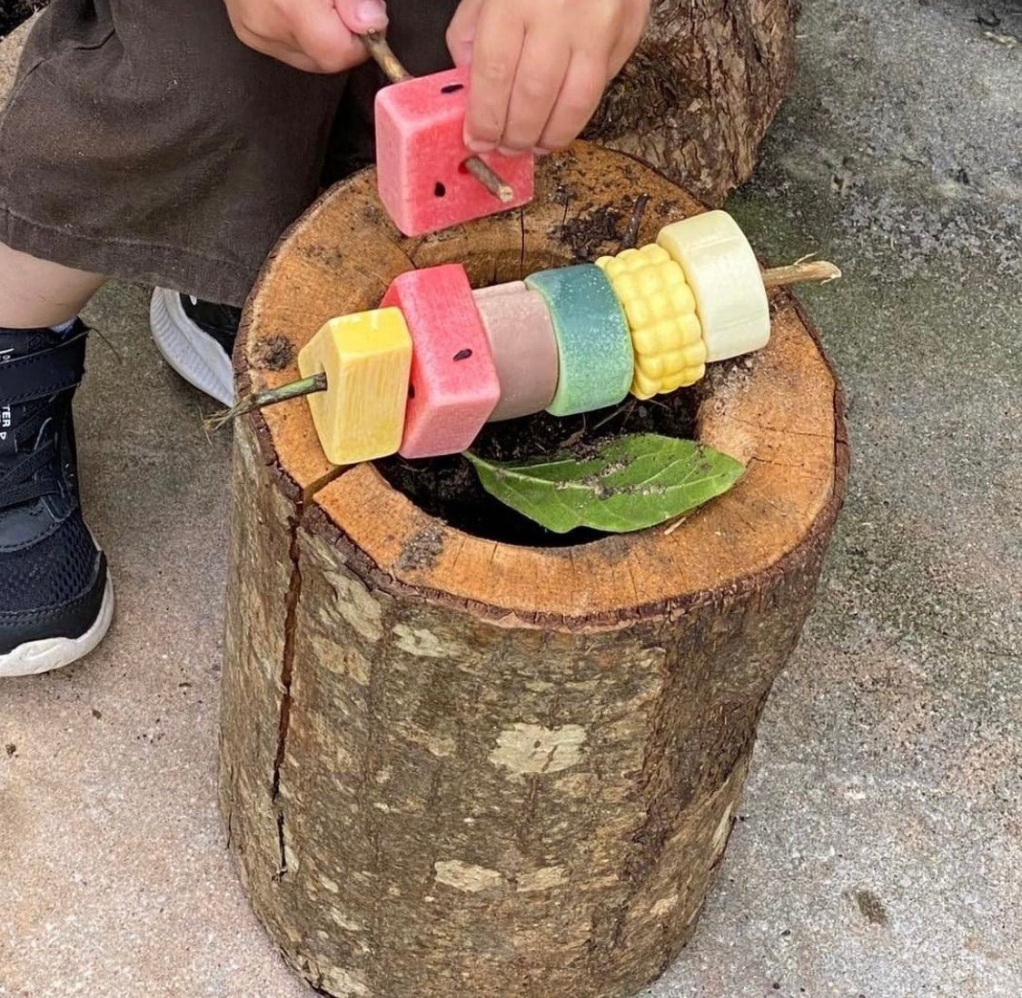 Yellow Door - Sensory Play Stones - Threading Kebabs - Playlaan