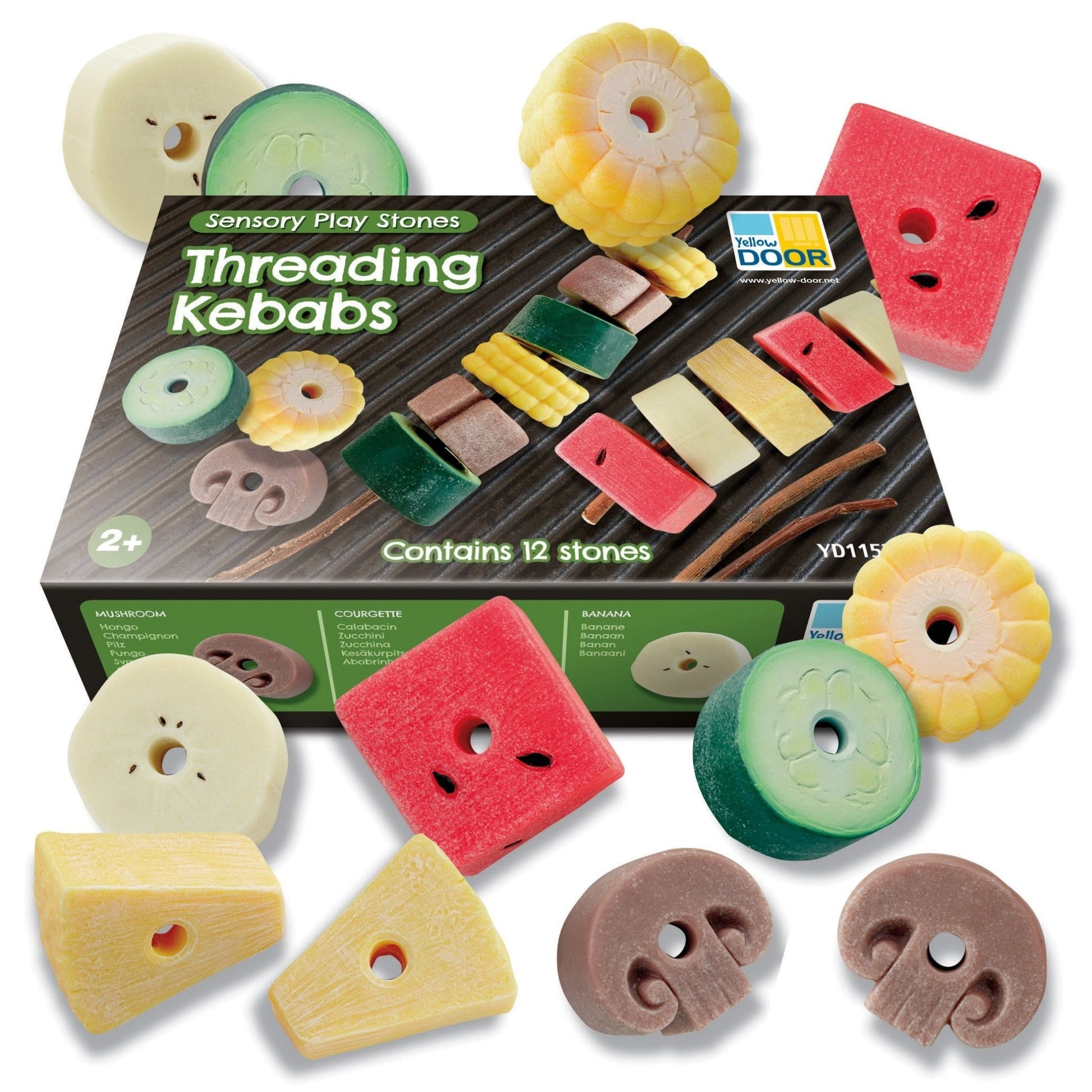 Yellow Door - Sensory Play Stones - Threading Kebabs - Playlaan