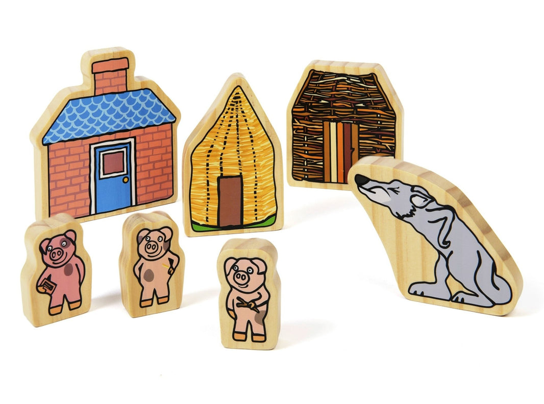 Yellow Door - The Three Little Pigs Wooden Characters (FSC) - Playlaan